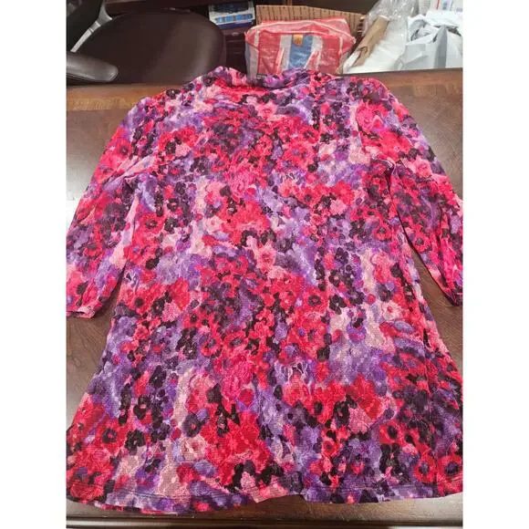 Style & Co Whimsygoth Floral Mesh Tunic Y2K Revival Dark Romantic XL Top Women's - Picture 5 of 7